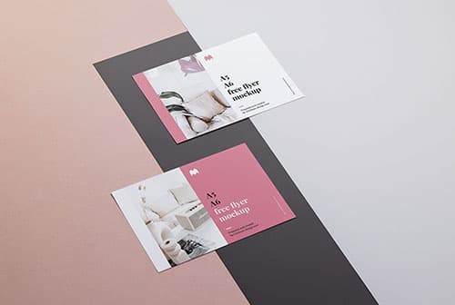 Free horizontal A6 flyer mockup