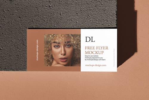 Horizontal DL flyer on stone mockup