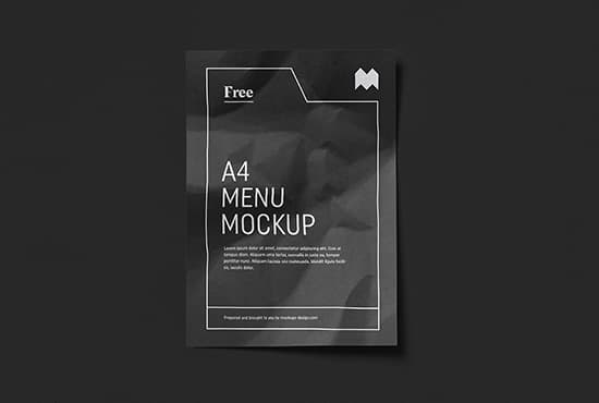 Free crumbled paper mockup