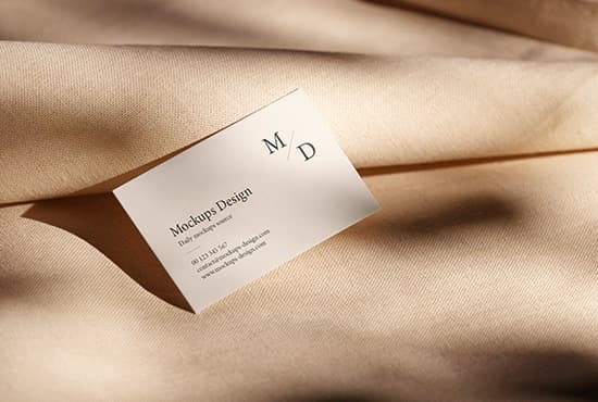 Business card on linen mockup