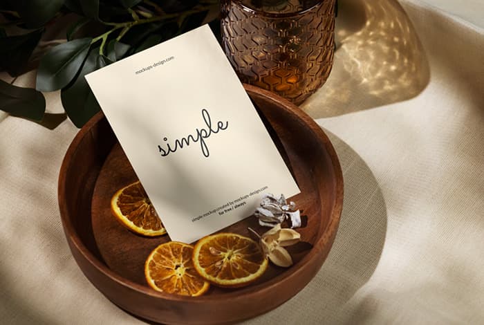 A6 flyer with dried oranges mockup