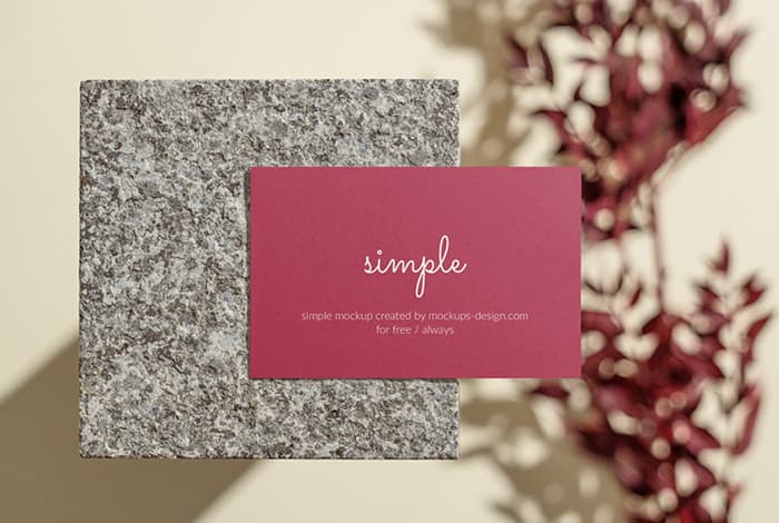 Business card on stone mockup