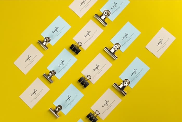 Business cards grid mockup