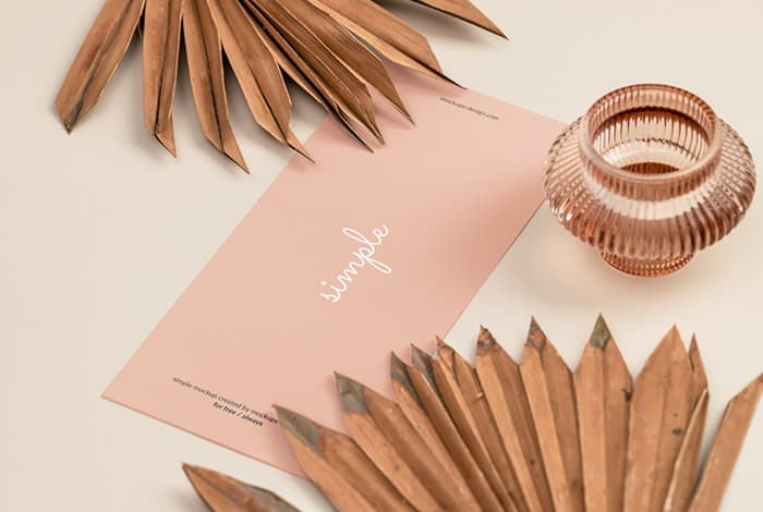 Single DL flyer with dried leafs mockup
