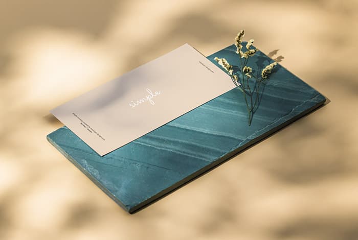 DL flyer with green tile mockup
