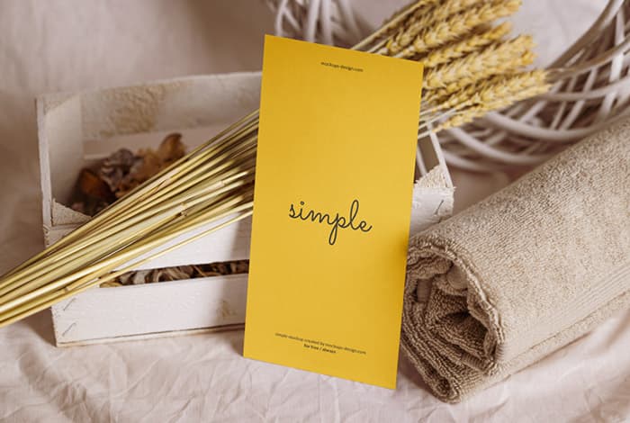 DL leaflet on bright background mockup