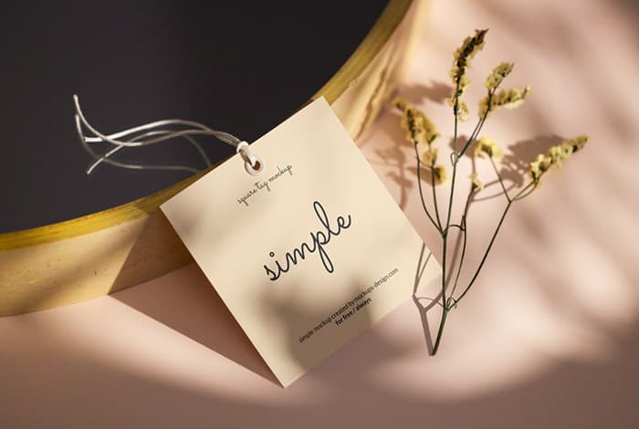 Square label tag mockup