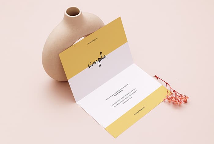 Bi fold A6 flyer mockup
