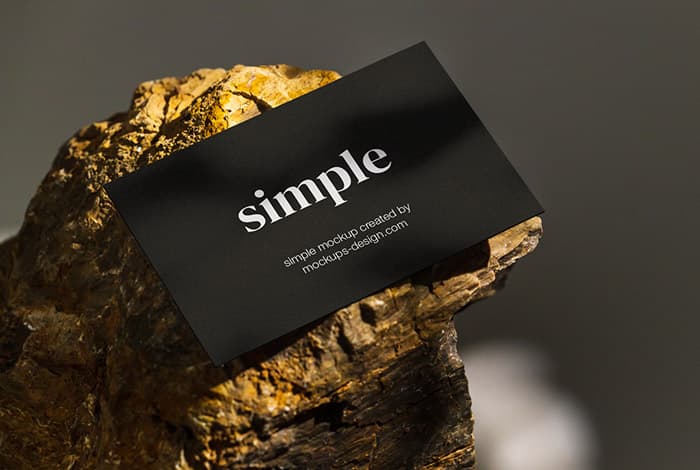 Business card on the stone mockup