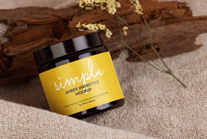 Dark glass jar mockup