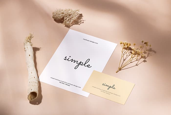 A6 Flyer with business card mockup