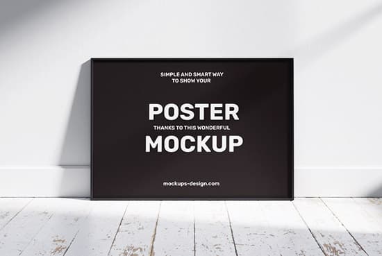 Horizontal poster frame mockup