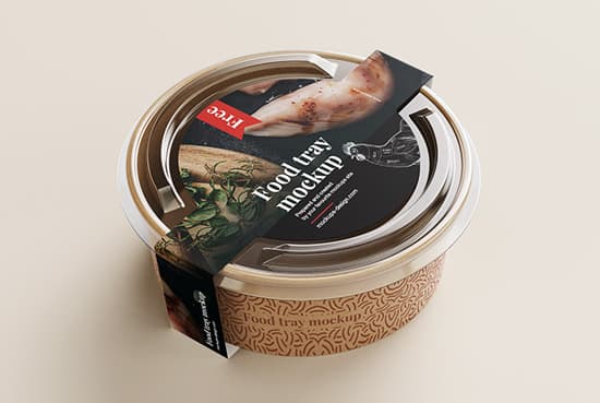 Round food tray mockup