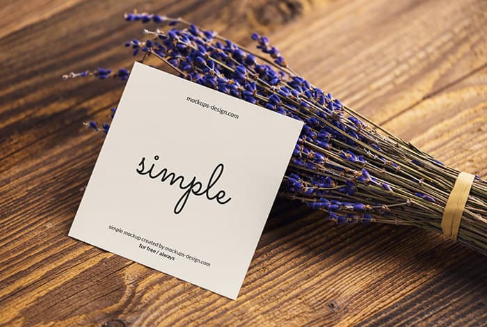 Square flyer with lavender mockup