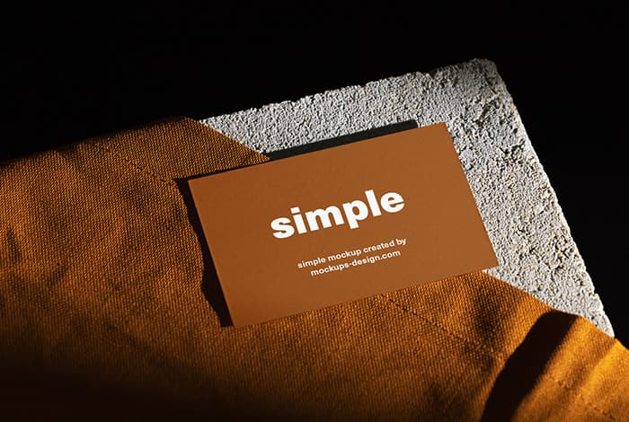 Business card on concrete tile mockup