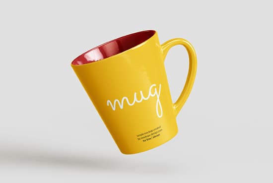 Free tapered mug mockup