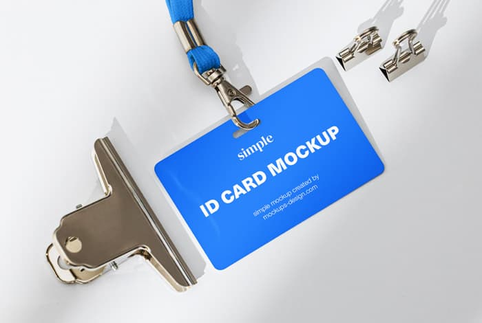 ID card on white background mockup