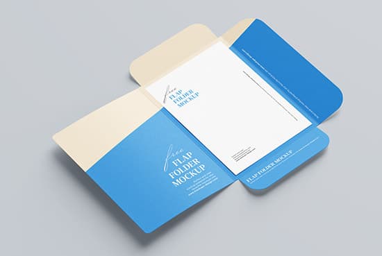 Free 3 flap folder mockup