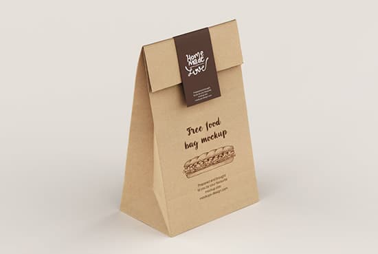 Free paper delivery bag mockup
