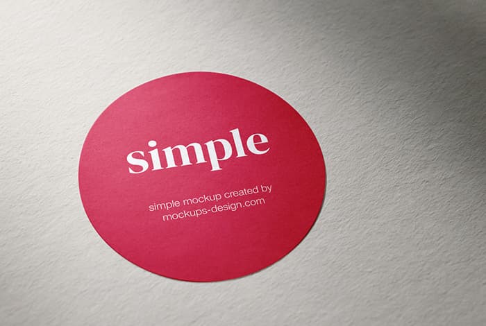 Simple round sticker mockup