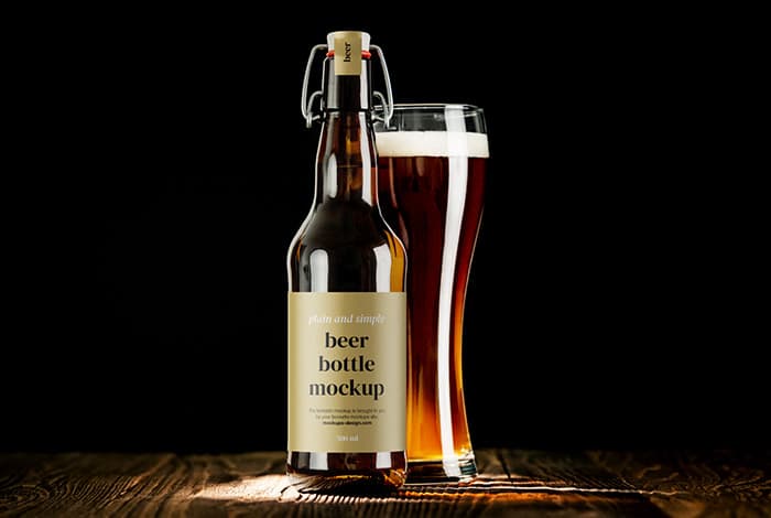 Beer bottle mockup