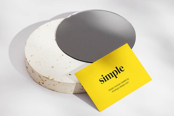 Bright business card mockup