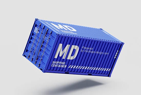 Free shipping container mockup