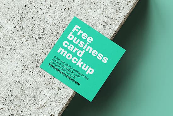 Square business card mockup