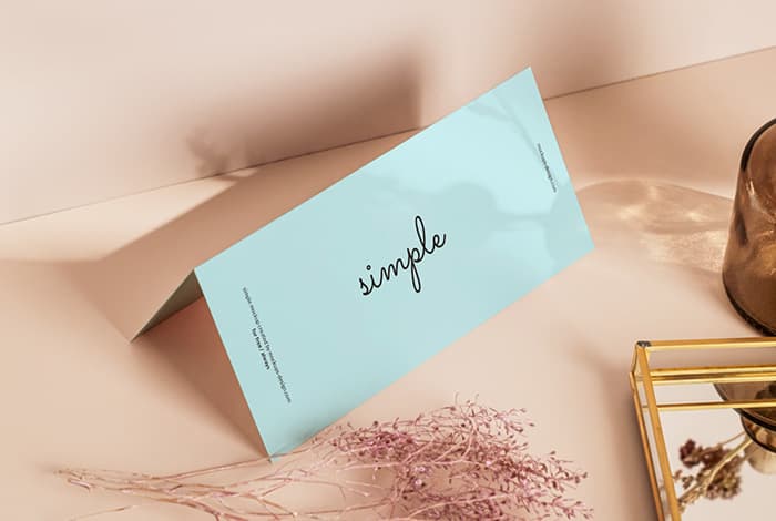 Free folded horizontal DL flyer mockup