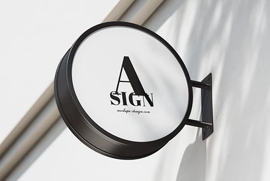 Round street sign mockup