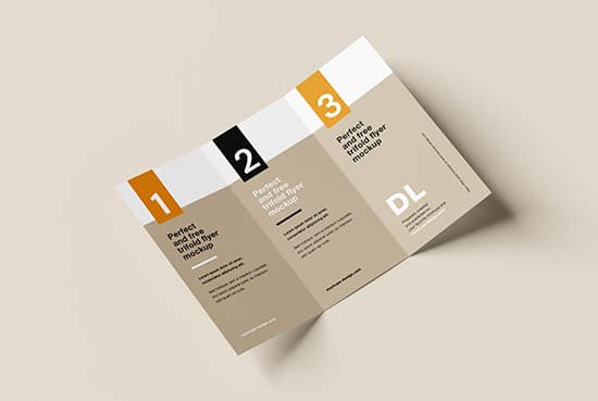 Clean tri-fold DL flyer mockup