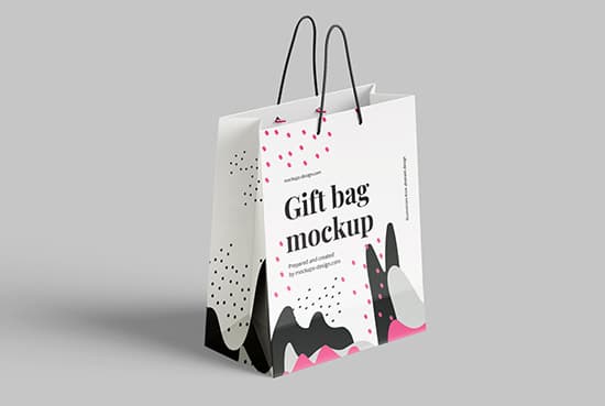 Paper gift bag mockup