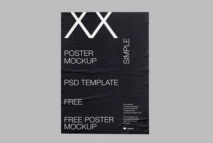 Isolated glued poster mockup – no. 2