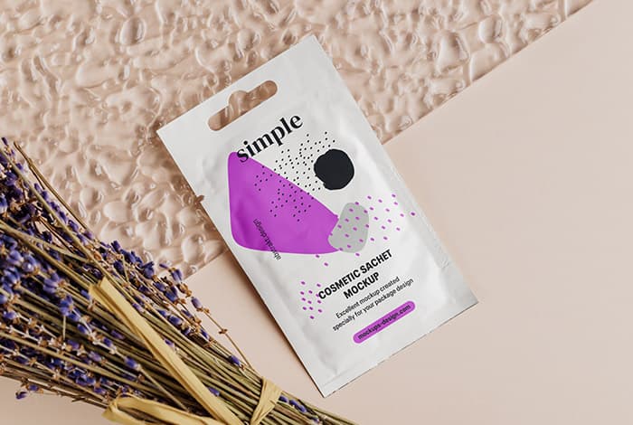 Cosmetic sachet mockup