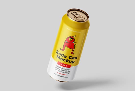 Free soda can mockup