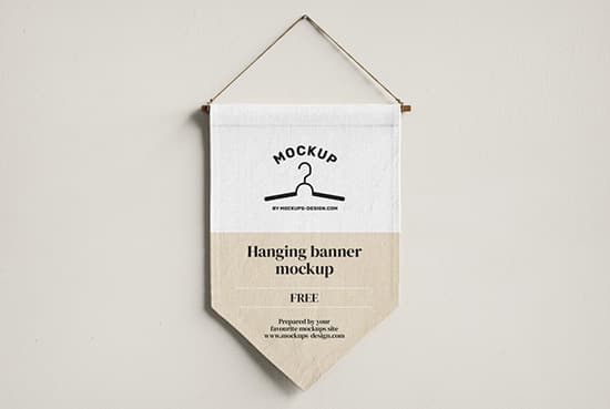 Free hanging banner mockup
