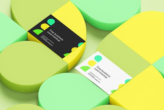 Business cards on abstract background mockup