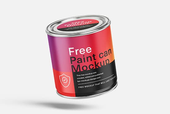 Free paint can mockup