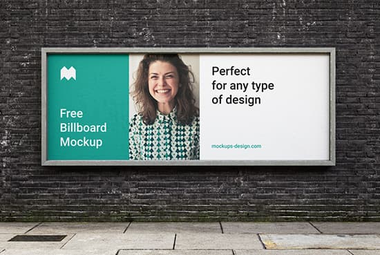 Old brick wall billboard mockup