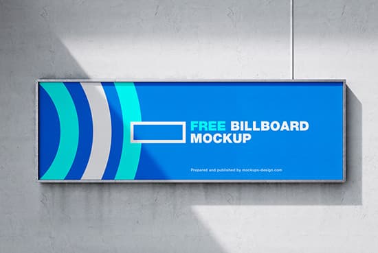 Billboard on a grey wall mockup
