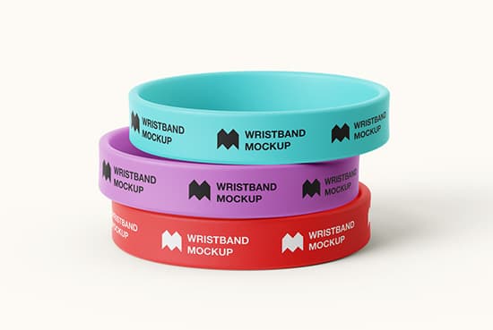 Free silicone wristband mockup
