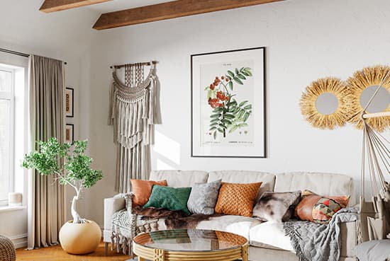 Poster in cozy room mockup