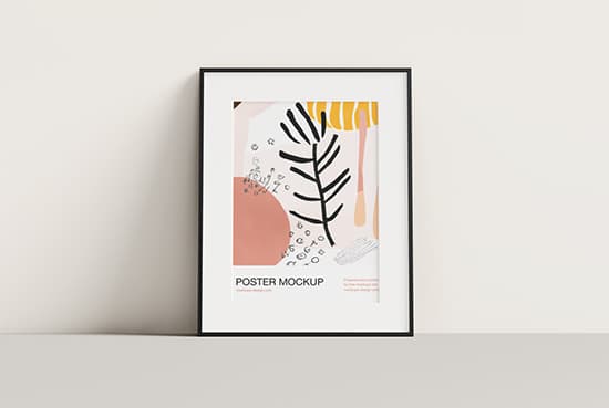 Thin poster frame mockup