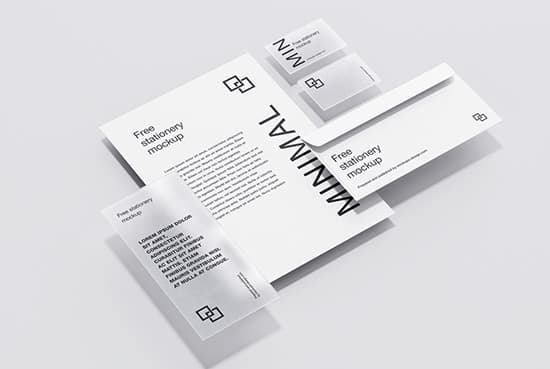 Stationery minimalist mockup