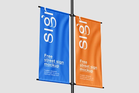 Free street banner mockup