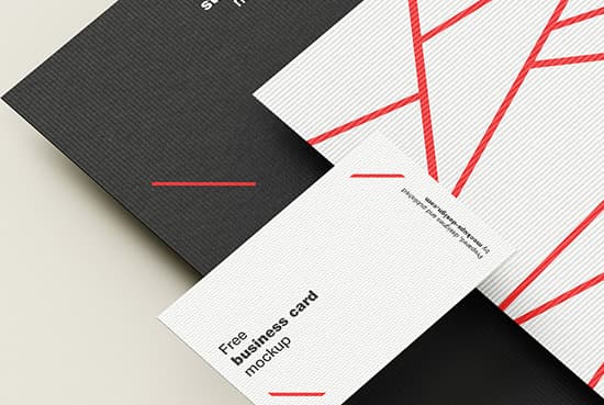 Stationery with textured papers mockup