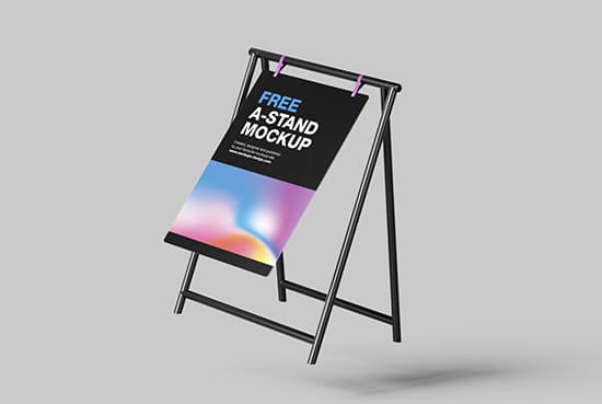 Free metal A-Stand mockup