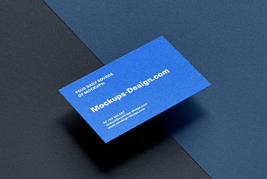 Business card on textured paper mockup