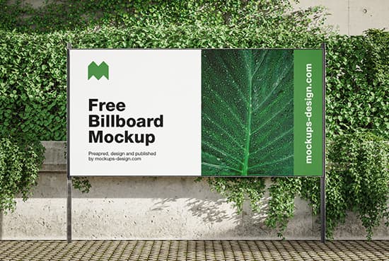 Billboard banner with an ivy mockup