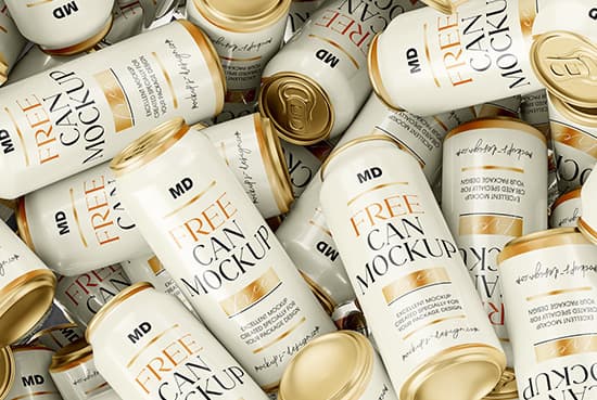 Free soda cans mockup
